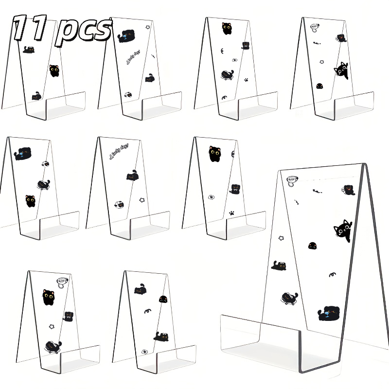 Clear Acrylic Book Stand Holder - Conjunto de 11 suportes de acrílico