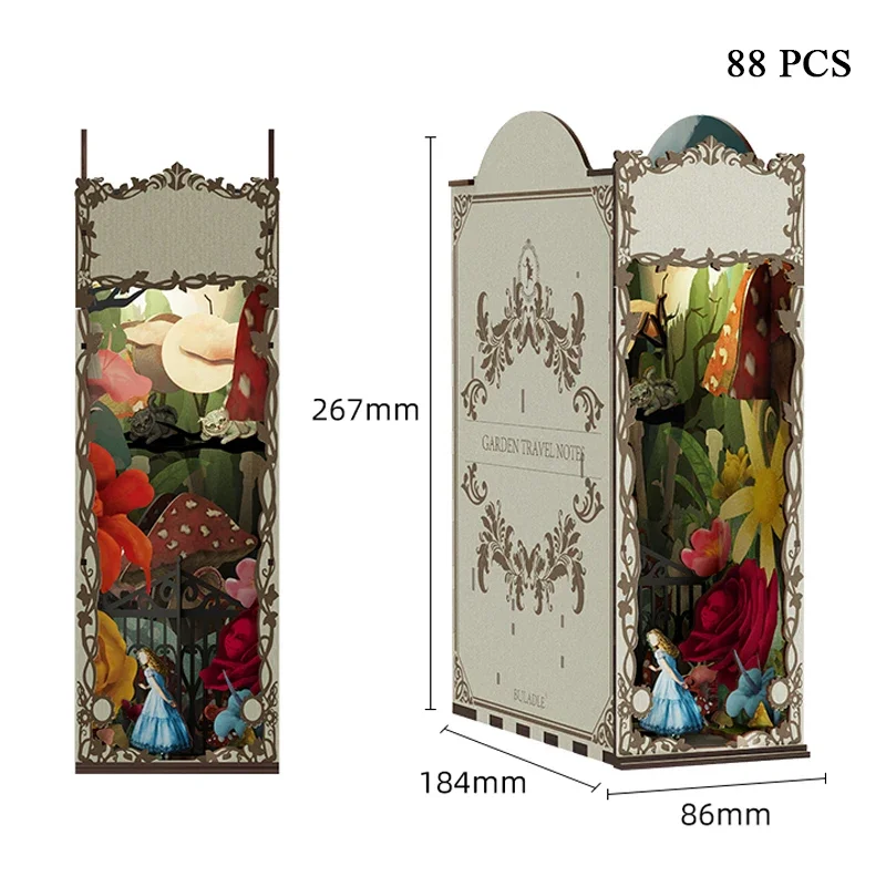 Jardim travelogue estantes est - Diy Wooden Book Nook Kit Shelf Insert avaliação e preço